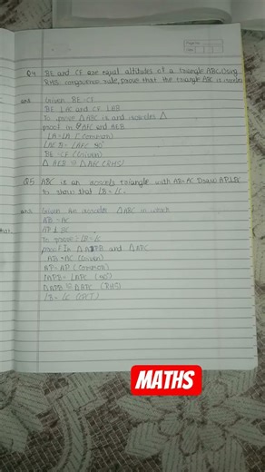 class 9 maths chapter 7 exercise 7.3 all questions Triangle congruence rules etc clear hand writing