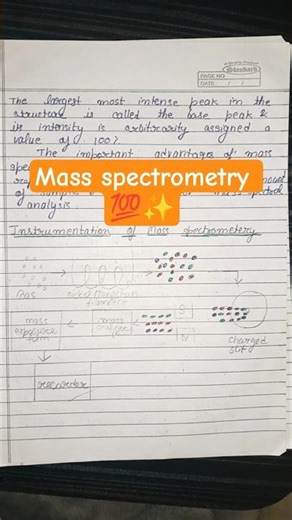 principle and instrumentation of mass spectrometry || #chemistry #science