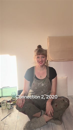 Connection 2 was painted during the pandemic in 2020. It is the sister of Connection 1 which I showed you yesterday. It’s a much more romantic and considered painting. It’s like the feminine form. It evokes ink - it’s to do with communication - and at the time I was trying to find my voice as a writer so I think it is very reminiscent of communication. It’s really about reaching out and connecting in different ways - so they were different sides of the same coin. It has red and black and a disti