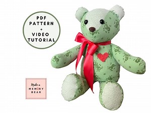 Mamie Bear Pattern   Video Tutorial! Simple 18 Inch Memory Bear Pattern - Beginner Memory Bear - Etsy