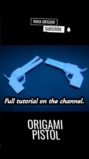 Pistol Origami Craft diy origamipistol #NinjaOrigami