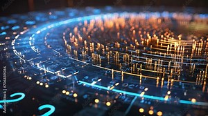 A macro shot of a quantum algorithm in action, displaying the intricate mathematical processes that allow quantum computers to solve complex problems at lightningfast speeds.