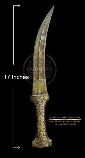 Stunning 19th Century Mughal Dagger | Gold Koftgari, Silver Inlay, Chiseled Handle – Rare Antique"