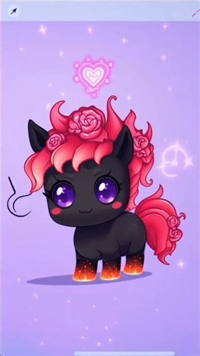 Dibujando un caballo negro de brasas... ¿Te atreves a montarlo? 🐎🌋