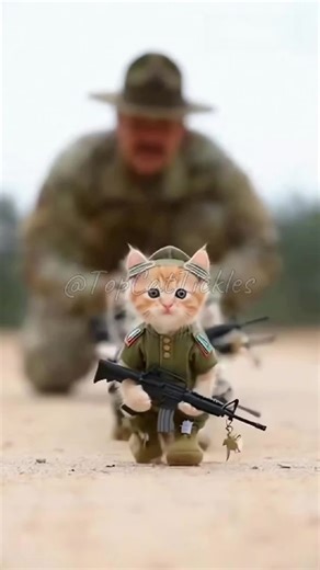 Reporting for Duty: The Tiny Warrior You Never Knew You Needed 🏆😹 Talk about a grand entrance! This tiny legend is leading the most adorable mission ever. One look at those miniature whiskers and that determined march, and the entire squad has basically captured our hearts. Watch until the end to see the rest of the precious crew follow their fearless leader into battle. This is the only kind of army we want to see! #TinyWarrior #KittenMission #MainCharacterMoment #CuteOverload #MarchingKitten