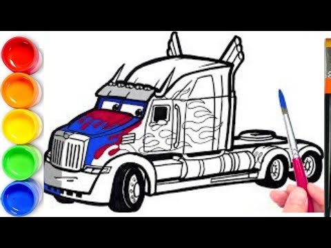 How to draw TRANSFORMERS OPTIMUS PRIME | TRANSFORMERS OPTIMUS PRIME | CARS 4 OPTIMUS HAULER