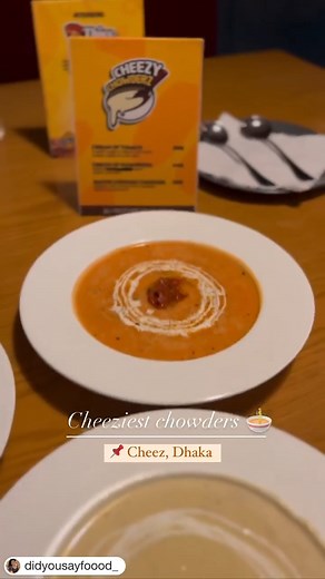 #Repost Didyousayfoood ・・・ Cheezy bowls of warm chowder @cheezbd 🙌🏻🍜 It’s limited edition, so if you miss it.. you miss it💃 We absolutely loved the chowders, so stay tuned if you want to know our favorites and in details❤️ . . Follow Didyousayfoood on tiktok and Facebook for more :’) . . DM for PR, Invites or Collaboration. . . . #lovefood #chowder #winterdays #contentcreator #cheezbd | Cheez