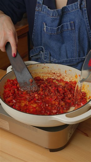 One of our home's main staples. This recipe is so comforting and filling. Full recipe → https://sarahsvegankitchen.com/recipes/chicken-paprikash/ | Sarah's Vegan Kitchen