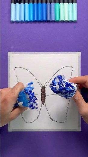 Let’s Paint a Butterfly with Diferent Techniques Using Acrylics!🦋🎨