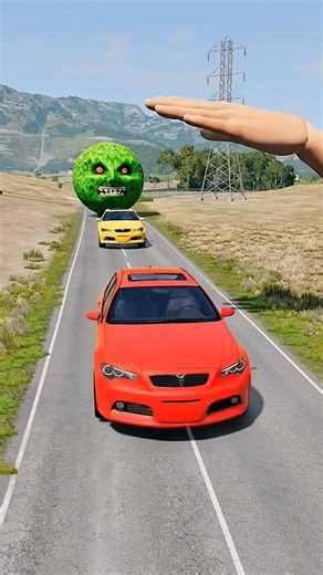 Big Small Cars vs Giant Hand Slap - BeamNG.drive #shorts #viral