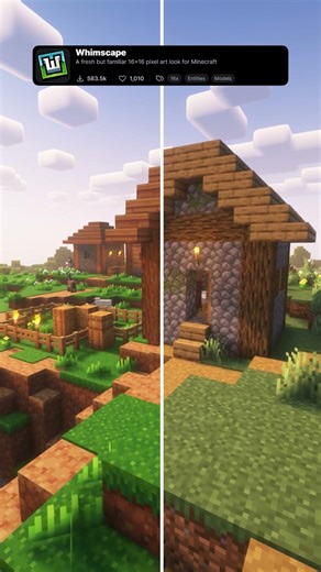 Best Minecraft Pixel Art Resource Pack: Whimscape #minecraft #shorts