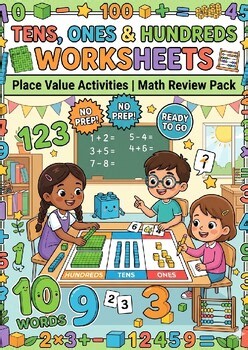 Tens Ones Hundreds Worksheets Place Value Activities Math Review Pack