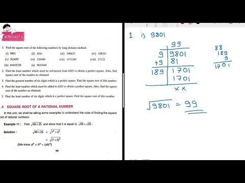 Square and Square Roots Worksheet - 4 solution