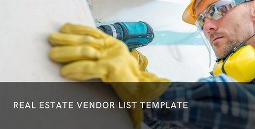Real Estate Vendor List Template