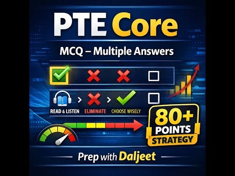 PTE Core Reading: MCQ (Multiple Answers) | 80+ Points Strategy | Prep with Daljeet
