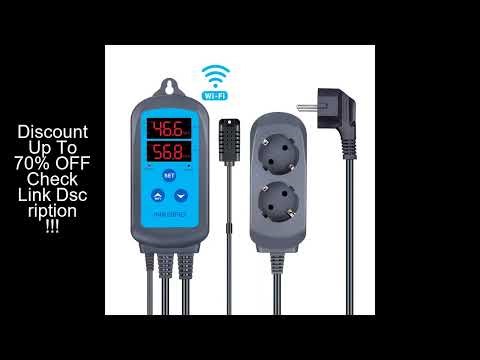 INKBIRD Digital 2.4GHz Wi-Fi Humidity Controller IHC-200 Dual Outlet Pre-Wired Humidistat Support Hu