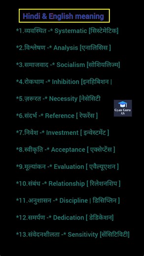 Hindi & English meaning