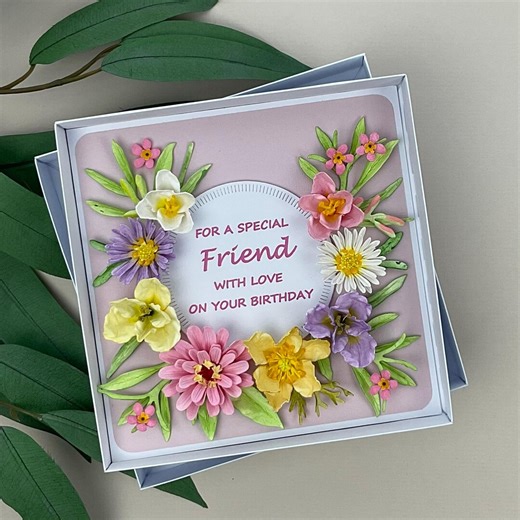 Luxury 3D Floral Birthday Card for Friend, Boxed - Etsy