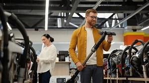 Just Married Couple Choosing Vacuum Cleaner Stock Footage Video (100% Royalty-free) 3542976601 | Shutterstock