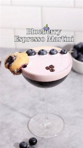 Blueberry Cold Foam Espresso Martini #cocktail #espressomartini