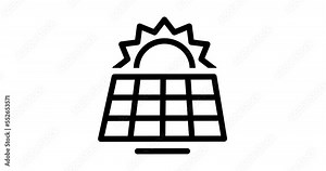 icon of solar technology in outline design animated