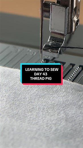 LEARNING TO SEW, thread pig Day 43 was all about the thread pig. I learned how to use a thread pig for consistent stitches. By creating tension prior, it helps thinner fabric to sew smoothly . . . #sewing #sewingtiktok #sewingtips #thread