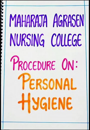 PROCEDURE ON PERSONAL HYGIENE # nursing notes # FON