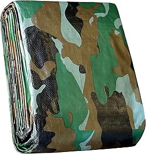 STARPYNG-7 Mil Camouflage 12x12 Feet Tarp-Multifunctional Camo Waterproof Tarpaulin-Waterproof, UV Resistant, Rip and Tear Resistant, Poly Tarpaulin with Reinforced Edges for Cover