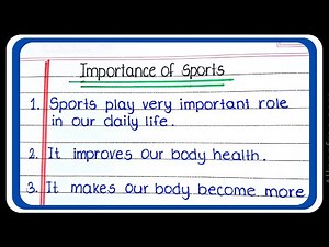 15 lines on importance of sports | Essay on importance of sports | Importance of games and sports