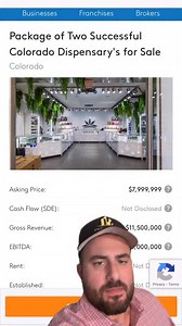 I have 2 of the BIGGEST dispensaries in Colorado FOR SALE‼️ -Owner Absentee Business -$1M in Inventory -Seller Financing Available Gross: $11,000,000 Cashflow: $3,000,000 Dm me or comment “Green” and i’ll send over all of the info👈👈 #business #invest #market #sell #buy #money #smallbusiness #businessowner #cannabis #colorado | Michael Steinberg