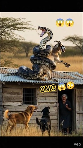 😨 Ajgar ne Bakri ko pakda | Real Footage or AI? #snake #shortvideo #trending