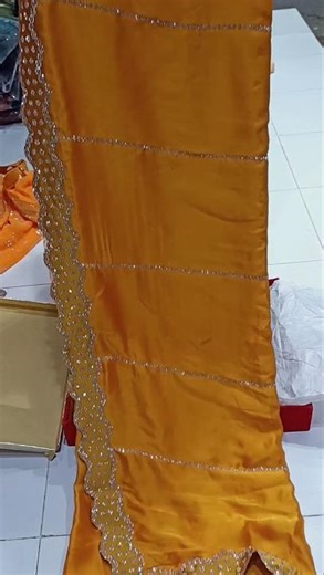 A very beautiful pure satin silk saree in yellow colour 💛✨#trending #saree #shopping #shorts