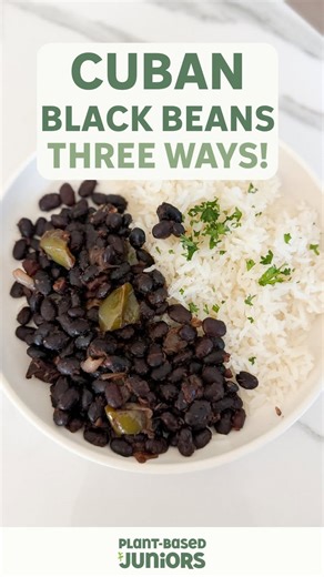 Plant-Based Juniors on Instagram: "This recipe for Cuban Black Beans can be made three ways depending where your kiddo is at in their feeding journey. Comment “BEANS” for the recipe! 🫘 It uses a process called “fading” whereby kids are slowly, methodically introduced to new foods by easing them into a dish with already accepted ingredients. It’s really helpful for more selective kids and those going through picky eating phases. 👧 We’ve partnered with @eatsimpli to share this nutritious, delici