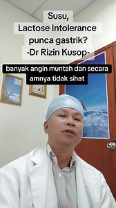 38K views · 1.5K reactions | Kebanyakkan kita ini, sekitar 90 peratus mempunyai masalah Lactose Intolerance yang menyebabkan perut kita tidak dapat mencerna protein susu lembu dengan baik. Ini menyebabkan kita mudah terkena penyakit Simple Dyspepsia (Gastrik). Dengarkan penjelasan lebih lanjut di video. | Dr Rizin Kusop | Facebook