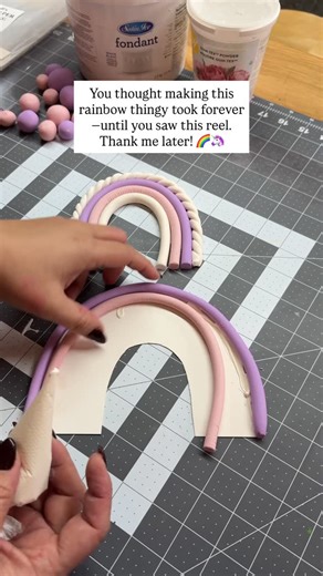 January's Cakes | Try it next time! Fondant rainbow hack 🌈 Cardboard cut into a rainbow for the base White chocolate as glue (sets fast!) Sticks at the back... | Instagram