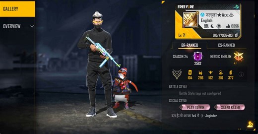 Aditech’s Free Fire ID, stats, earnings, season rank, and most-watched videos revealed