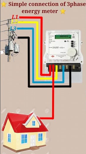 3 phase energy meter connection||how 5o 3phase meter connection