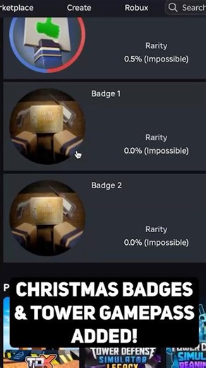 Christmas Event Tower & Badges Added! #tds #roblox #gaming #christmas #robloxgames #event