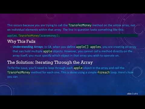 How to Successfully Call Methods on an Array of GameObjects' Scripts in Unity