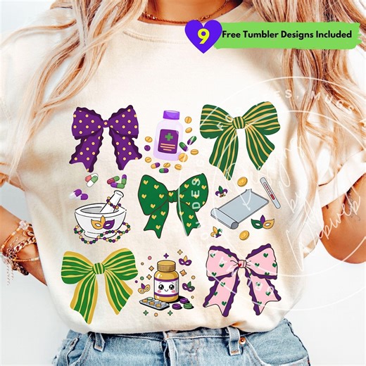 Pharmacy Tech PNG: Mardi Gras Pharmacy Technician Sublimation Shirt Design (digital Download) - Etsy
