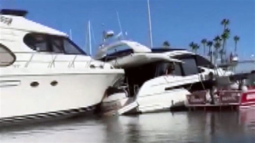 Watch the moment an out-of-control power boat crashes