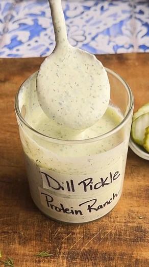 This smooth and creamy protein cottage cheese ranch dressing recipe is a tangy, high-protein sauce made with fresh herbs, spices, and cottage cheese! You will love the creamy texture and tangy flavor. The best part is the added dill pickle flavor that takes it to the next level! #Protein #dillpickle #ranch #ranchdressing #highprotein https://healthylittlepeach.com/healthy-dill-pickle-cottage-cheese-ranch-recipe/ | Healthy Little Peach