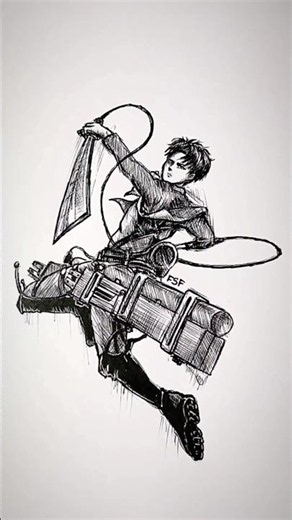Speed Drawing Levi Ackerman StickMan #shorts #levi #attackontitan #anime #drawing