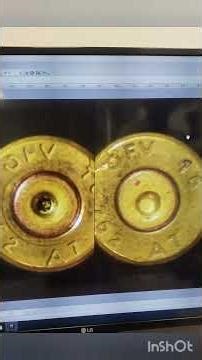 Examination of fired catridge case using comparative microscope #education