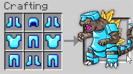 【Minecraft】我的世界：我用泥土造出了哥斯拉？从零级进化到钻石级神兽！