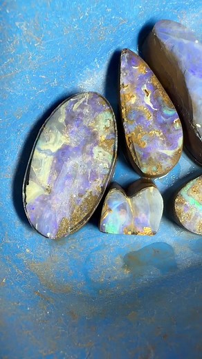 Let’s cut these boulder opals together ⛏️ these pieces are from our most recent opal release, only the large heart is still available. The rest have sold and are making their way to some of you as we speak 🩵💜💙#beforeafter #opallapidary #signatureopal | Signature Opal