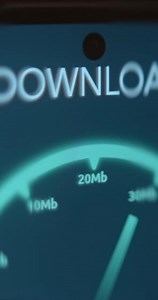 Measuring the download speed, Internet speed test