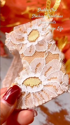 Christmas Stocking Ornaments with Vintage Lace #christmas2025 #christmasornaments #vintagelaces