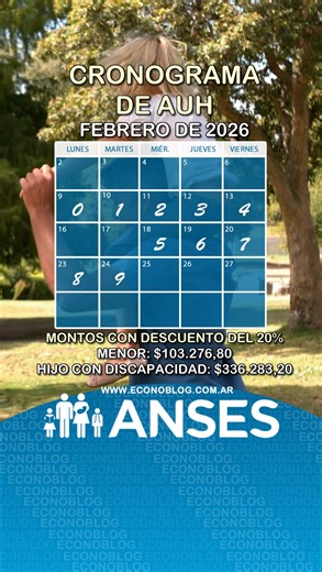 EconoBlog | 📆 ANSES publicó el cronograma de pagos de la Asignación Universal por Hijo en febrero de 2026 👨‍👩‍👦‍👦 📈 Aumento del 2,85% por movilidad 🍽️... | Instagram
