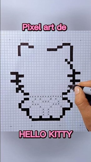 Como dibujar a HELLO KITTY en pixel art
